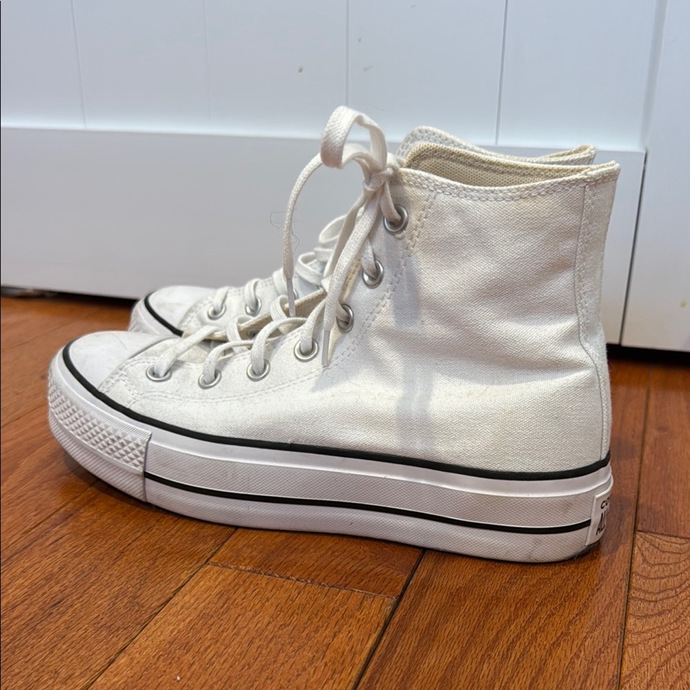 White Platform Converse